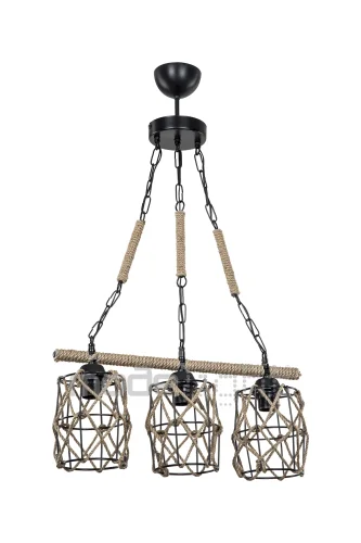 Светильник подвесной Карил (Caryl) TL1647L-03BK Toplight чёрный на 3 лампы, основание чёрное в стиле кантри лофт 