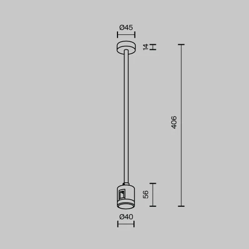 Крепление потолочное Medium 360мм с прямым коннектором питания Magnetic trаck system Flarity TRA158С-IPCL1-B Maytoni чёрный в стиле  для светильников серии Magnetic trаck system Flarity flarity магнитная фото 3