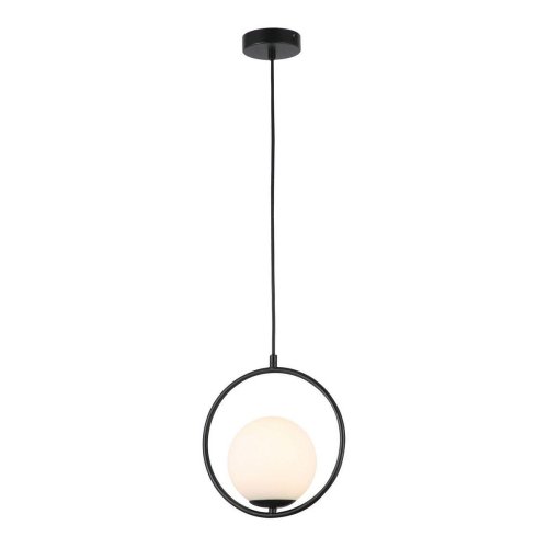 Светильник подвесной Oportet 2787-1P F-promo белый 1 лампа, основание чёрное в стиле современный шар фото 4