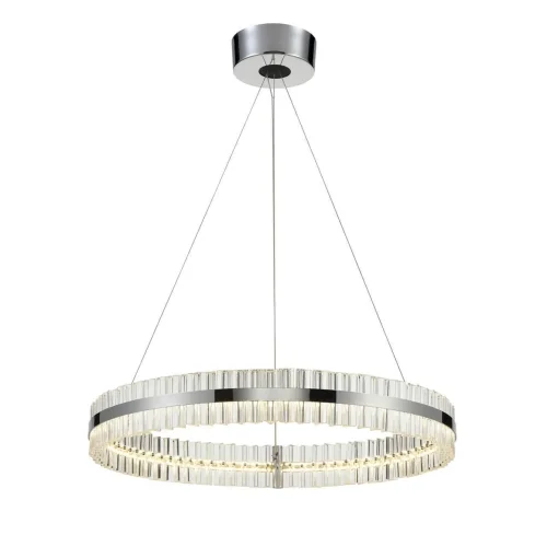 Светильник подвесной LED Faccia VL1694P02 Vele Luce прозрачный на 1 лампу, основание хром в стиле современный кольца фото 2