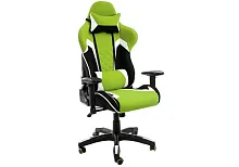 Кресло игровое Prime черное / зеленое 1858 Woodville, зелёный/ткань, ножки/металл/чёрный, размеры - *1310***700*700