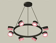 Светильник подвесной XB9198251 Ambrella light розовый чёрный 8 ламп, основание чёрное в стиле хай-тек современный 