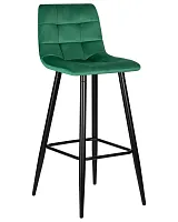 Стул барный 8078-LML NICOLE, цвет сиденья зелёный велюр (108-64), черные матовые ножки Dobrin, зелёный/велюр, ножки/металл/чёрный, размеры - *1050***430*520