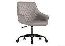 Компьютерное кресло Алмер серое  566506 Woodville, серый/велюр, ножки/пластик/чёрный, размеры - *930***570*600