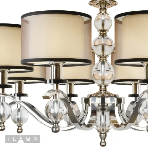 Люстра подвесная Malibu P2335-8 nic iLamp коричневая на 8 ламп, основание никель в стиле современный американский фото 3