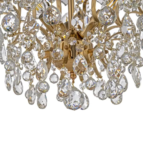 Люстра хрустальная подвесная Unico E 1.12.42.600 G Dio D'Arte без плафона на 6 ламп, основание золотое в стиле классический фото 2 Люстра хрустальная подвесная Unico E 1.12.42.600 G Dio D'Arte без плафона на 6 ламп, основание золотое в стиле классический фото 2
