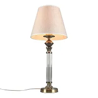 Настольная лампа Rivoli OML-64214-01 Omnilux бежевая на 1 лампу, основание античное бронза металл в стиле классический 
