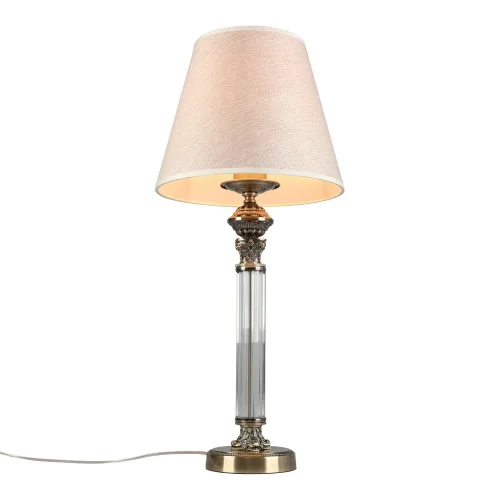 Настольная лампа Rivoli OML-64214-01 Omnilux бежевая на 1 лампу, основание античное бронза металл в стиле классический 