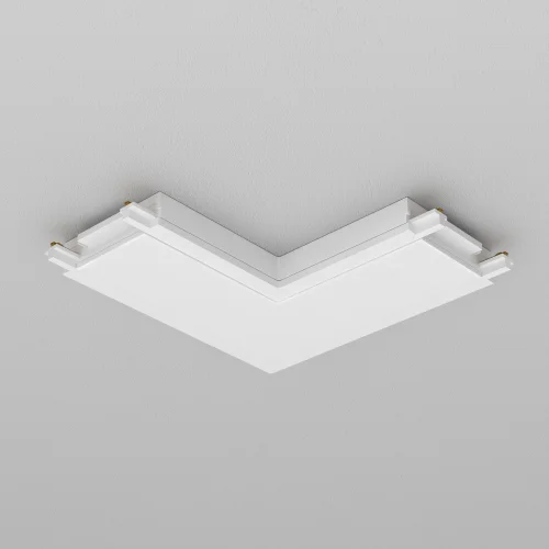Конектор питания угловой Magnetic track system Radity TRA084CL-11W Maytoni белый в стиле хай-тек современный для светильников серии Magnetic track system Radity подвесной накладной radity радиусная магнитная магнитный фото 3