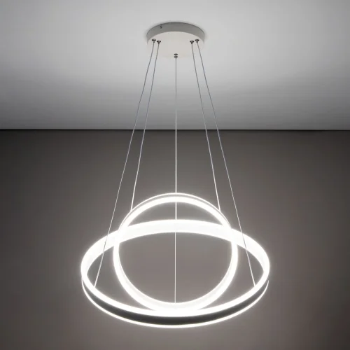Светильник подвесной LED с пультом Дуэт CL719640 Citilux белый 1 лампа, основание белое в стиле модерн минимализм кольца с пультом фото 8