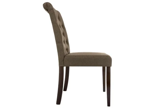 Деревянный стул Amelia dark walnut / fabric brown 11018 Woodville, коричневый/ткань, ножки/дерево/коричневый, размеры - ****450*620 фото 7