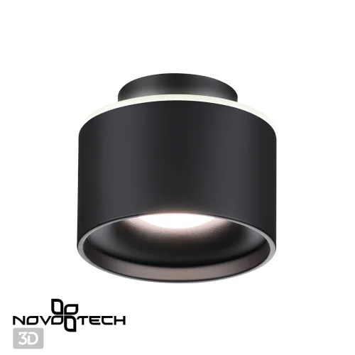 Светильник накладной LED с переключателем цветовой температуры Giro 358971 Novotech чёрный 1 лампа, основание чёрное в стиле современный хай-тек круглый фото 5