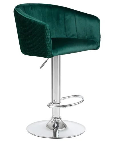 Стул барный 5025-LM DARCY,  цвет сиденья зеленый (1922-9), цвет основания хром Dobrin, зелёный/велюр, ножки/металл/хром, размеры - 860*1070***510*460 фото 2