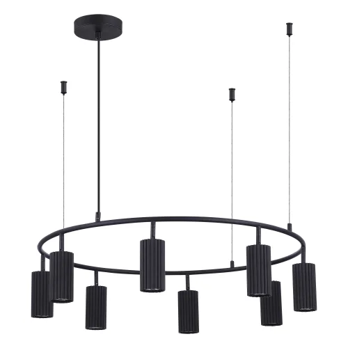 Светильник подвесной Kendo SL1213.403.08 ST-Luce чёрный 8 ламп, основание чёрное в стиле минимализм  фото 2