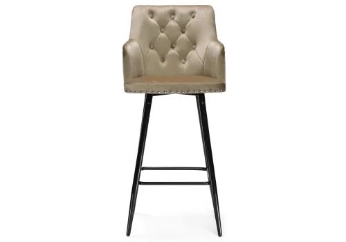 Барный стул Ofir dark beige 15048 Woodville, бежевый/велюр, ножки/металл/чёрный, размеры - ****500*370 фото 2