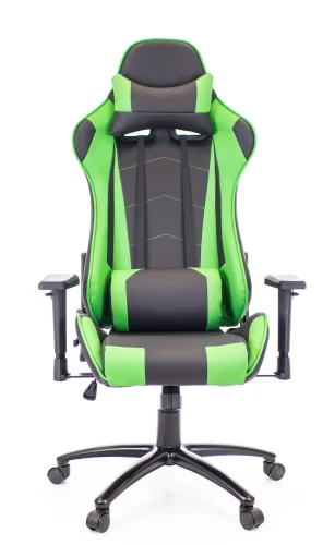 Геймерское кресло Lotus S9 Экокожа Зеленый Lotus S9 Green Everprof, зелёный чёрный/экокожа, ножки//, размеры - 1280*1360***700* фото 3