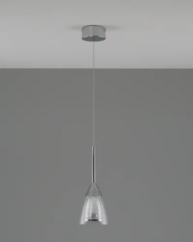 Светильник подвесной LED Leina V10871-PL Moderli прозрачный 1 лампа, основание хром в стиле современный  фото 2
