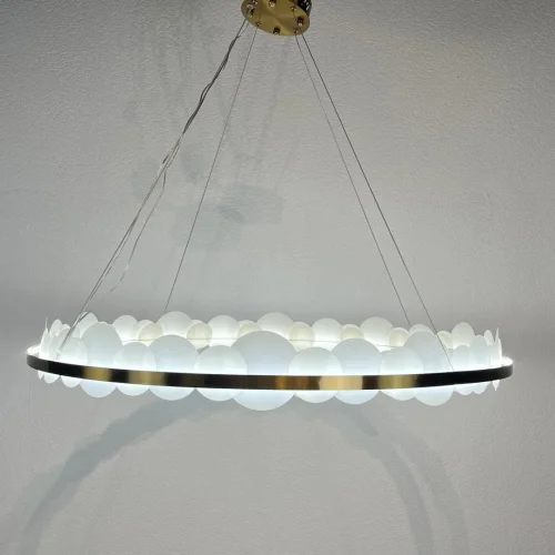 Светильник подвесной LED Tronen 154902-60 ImperiumLoft белый 1 лампа, основание золотое в стиле современный  фото 7