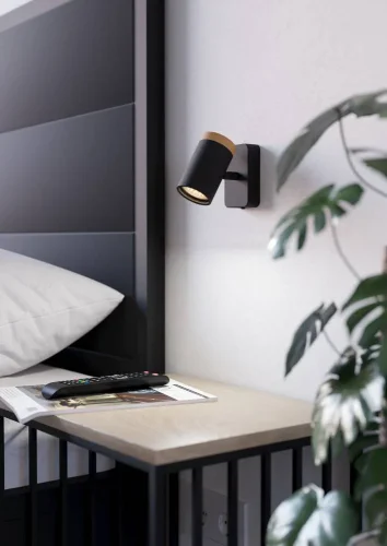 Бра Consuma 300001 Eglo чёрный на 1 лампу, основание чёрное в стиле современный фото 2 Бра Consuma 300001 Eglo чёрный на 1 лампу, основание чёрное в стиле современный фото 2