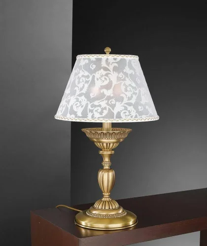 Настольная лампа P 8270 G Reccagni Angelo белая 2 лампы, основание античное бронза латунь металл в стиле классический 