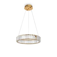 Светильник подвесной LED с пультом Tier FR5257PL-L17G Freya прозрачный на 1 лампу, основание латунь в стиле современный кольца