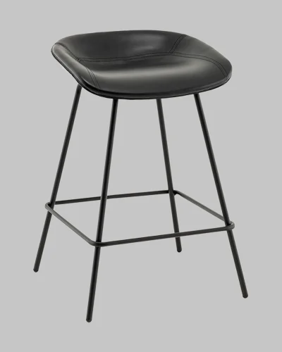 Стул полубарный Фуриоса экокожа чёрный УТ000041270 Stool Group, чёрный/экокожа, ножки/металл/чёрный, размеры - *****