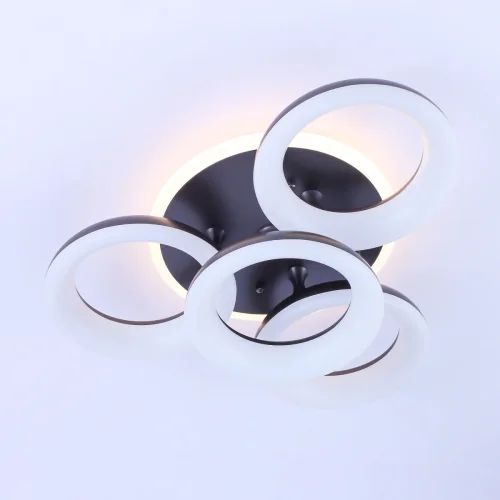 Люстра потолочная LED с пультом Паркер Смарт CL225A145E Citilux белая на 1 лампа, основание коричневое в стиле современный минимализм с пультом голосовое управление яндекс алиса фото 7
