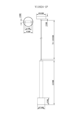 Светильник подвесной Malet V11824-1P Moderli белый на 1 лампу, основание золотое в стиле арт-деко современный фото 3