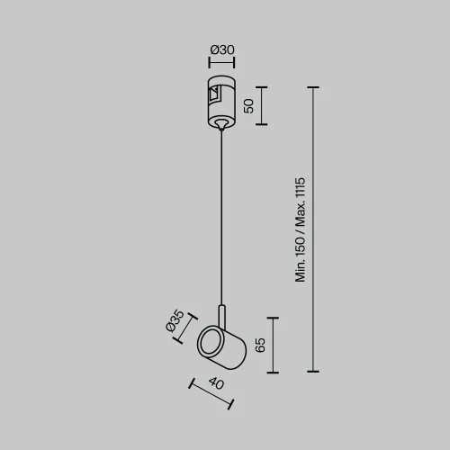 Коннектор с тросовым подвесом Tau в шинопровод Flarity латунь TRA154SW-1BS Maytoni латунь в стиле хай-тек современный для светильников серии Magnetic trаck system Flarity flarity магнитная фото 3