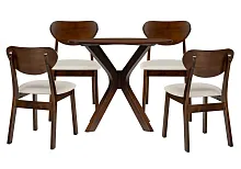 Обеденная группа Рунор dirty oak / light beige 599436 Woodville на 1 , основание в стиле кантри современный лофт 