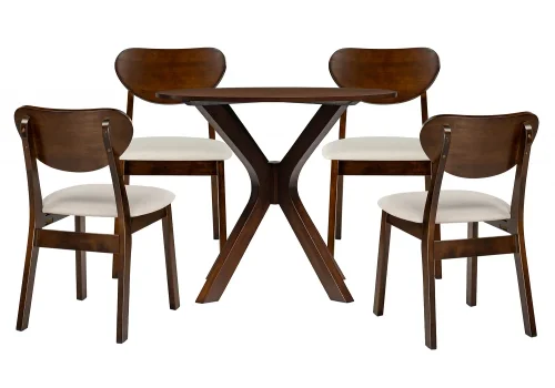 Обеденная группа Рунор dirty oak / light beige 599436 Woodville на 1 , основание в стиле кантри современный лофт 
