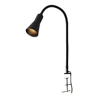 Настольная лампа на струбцине Escambia LSP-0716 Lussole чёрная 1 лампа, основание чёрное металл в стиле современный 