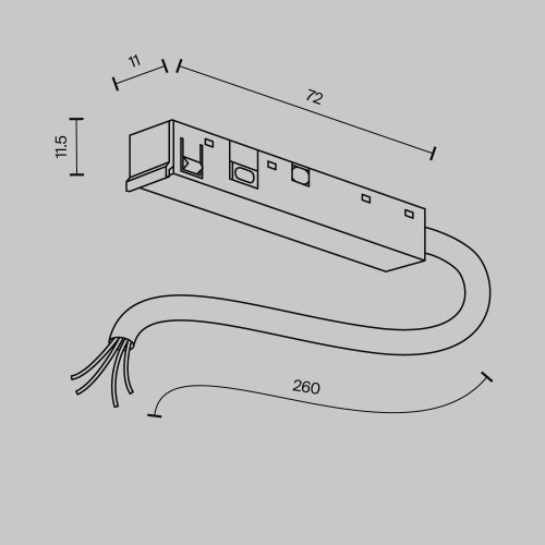 Ввод питания Exility X (Эксилити Х), черный TRA239B-42B Maytoni чёрный в стиле хай-тек современный для светильников серии Трековая система EXILITY X (Эксилити Х) exility x трековая система фото 3