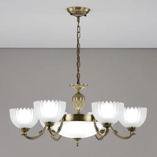 Люстра подвесная Севилья CL414193 Citilux белая на 6 ламп, основание бронзовое в стиле классический  фото 2
