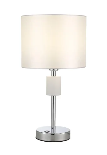 Настольная лампа MAESTRO LG1 CHROME Crystal Lux белая 1 лампа, основание хром металл в стиле современный  фото 2