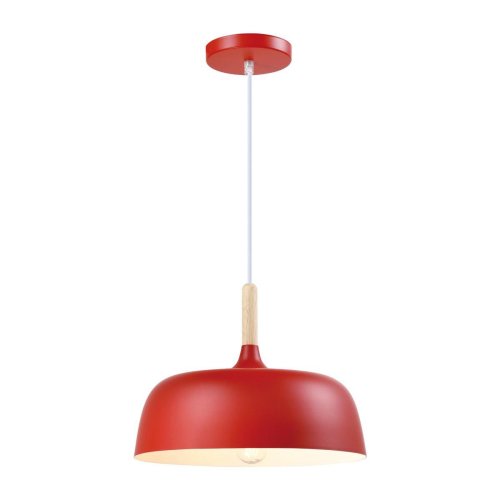 Светильник подвесной Augustina V1272-1P Moderli красный 1 лампа, основание красное в стиле скандинавский  фото 3