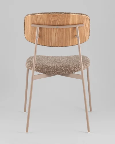 Стул Doe без подлокотников, коричневый, бежевые ножки УТ000040246 Stool Group, коричневый/букле, ножки/металл/бежевый, размеры - *820**** фото 5