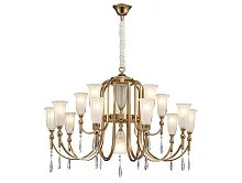 Люстра подвесная 4810+6/C Newport прозрачная на 16 ламп, основание золотое в стиле американский классика модерн 