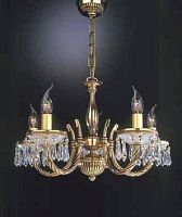 Люстра подвесная  L 4751/5 Reccagni Angelo белая на 5 ламп, основание золотое в стиле классический 