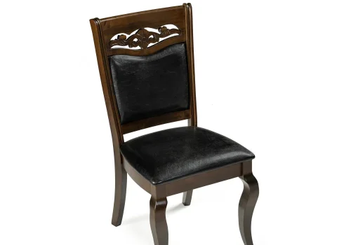 Стул Drage cappuccino 1612 Woodville, чёрный/искусственная кожа, ножки/массив гевеи дерево/коричневый капучино, размеры - ****480*560 фото 5