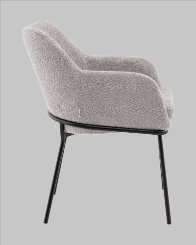 Стул с подлокотниками Кози new ткань букле серый УТ000040876 Stool Group, серый/букле, ножки/металл/чёрный, размеры - ***** фото 4