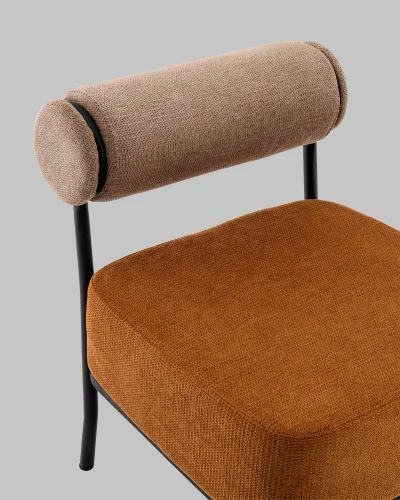 Кресло Ponpoun, бежевый, терракотовый УТ000040471 Stool Group, терракотовый/шенилл, ножки/металл/чёрный, размеры - *710***610*710мм фото 8