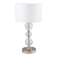 Настольная лампа Ironia 2554-1T Favourite белая 1 лампа, основание серебряное стекло металл в стиле арт-деко 