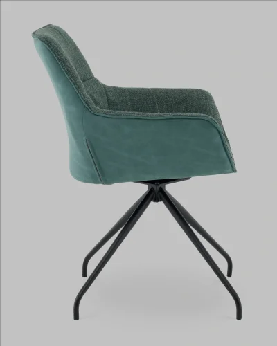 Кресло вращающееся Кимберли рогожка/замша зеленый УТ000041752 Stool Group, зелёный/рогожка замша, ножки/металл/чёрный, размеры - *****мм фото 3