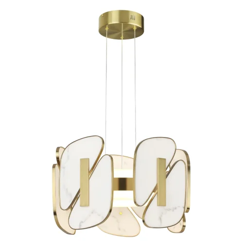 Светильник подвесной LED Chiara 6638/45L Odeon Light белый 1 лампа, основание античное бронза в стиле арт-деко хай-тек современный  фото 3