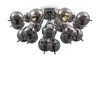 Люстра потолочная Bolla MOD133CL-04CH Maytoni чёрная на 4 лампы, основание хром в стиле современный молекула шар