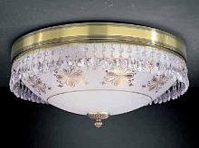 Люстра потолочная  PL 6000/3 Reccagni Angelo белая прозрачная на 3 лампы, основание античное бронза в стиле классика 