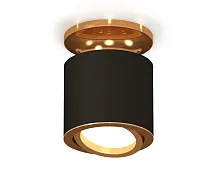 Светильник накладной XS7402100 Ambrella light чёрный 1 лампа, основание золотое в стиле хай-тек современный круглый