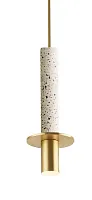 Светильник подвесной 0886PL-1AB Milosh Tendence белый 1 лампа, основание золотое в стиле современный трубочки
