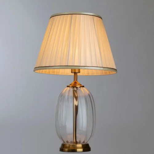 Настольная лампа Baymont A5017LT-1PB Arte Lamp белая 1 лампа, основание медь прозрачное стекло металл в стиле классический  фото 2